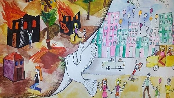 Дети Донбасса рисуют и мир, и войну Дети Донбасса рисуют и мир, и войну