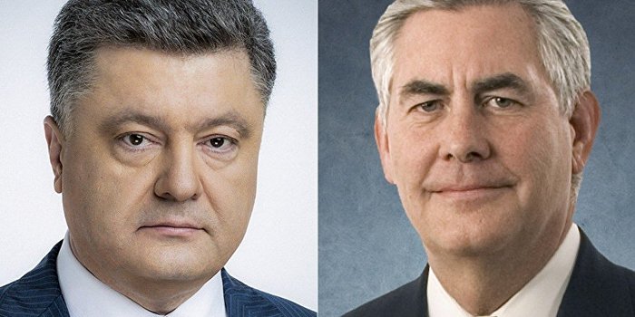 Порошенко с Тиллерсоном обеспокоились Донбассом и встречами на высшем уровне Порошенко с Тиллерсоном обеспокоились Донбассом и встречами на высшем уровне