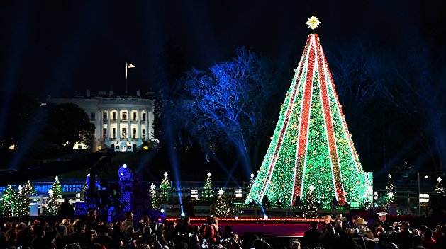 Главная рождественская ёлка США осталась без подсветки из-за Трампа Главная рождественская ёлка США осталась без подсветки из-за Трампа