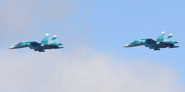 Бомбардировщики Су-34 столкнулись в небе над Дальним Востоком