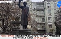 Вандалы надругались над памятником еврейскому писателю в Киеве — видео