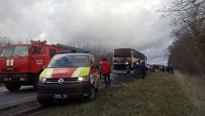 В Ровенской области загорелся автобус с людьми