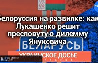 Украинское досье. Белоруссия на развилке: как Лукашенко решит дилемму Януковича — онлайн