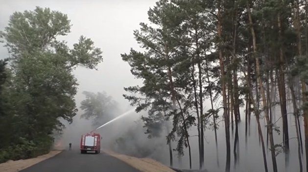 Пожары в Луганской области. Спасатели тушат отдельные очаги лесной подстилки и древесины