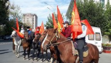 В Оше на конный митинг вышли сторонники пропавшего президента Жээнбекова