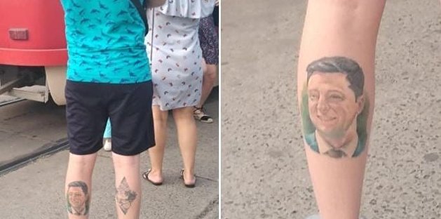 Украинцы предложили отпилить конечность мужчине с татуировкой Зеленского