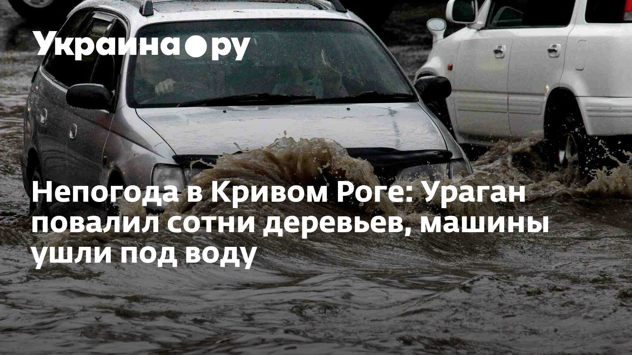 Непогода в Кривом Роге: Ураган повалил сотни деревьев, машины ушли под воду  - 13.07.2022 Украина.ру