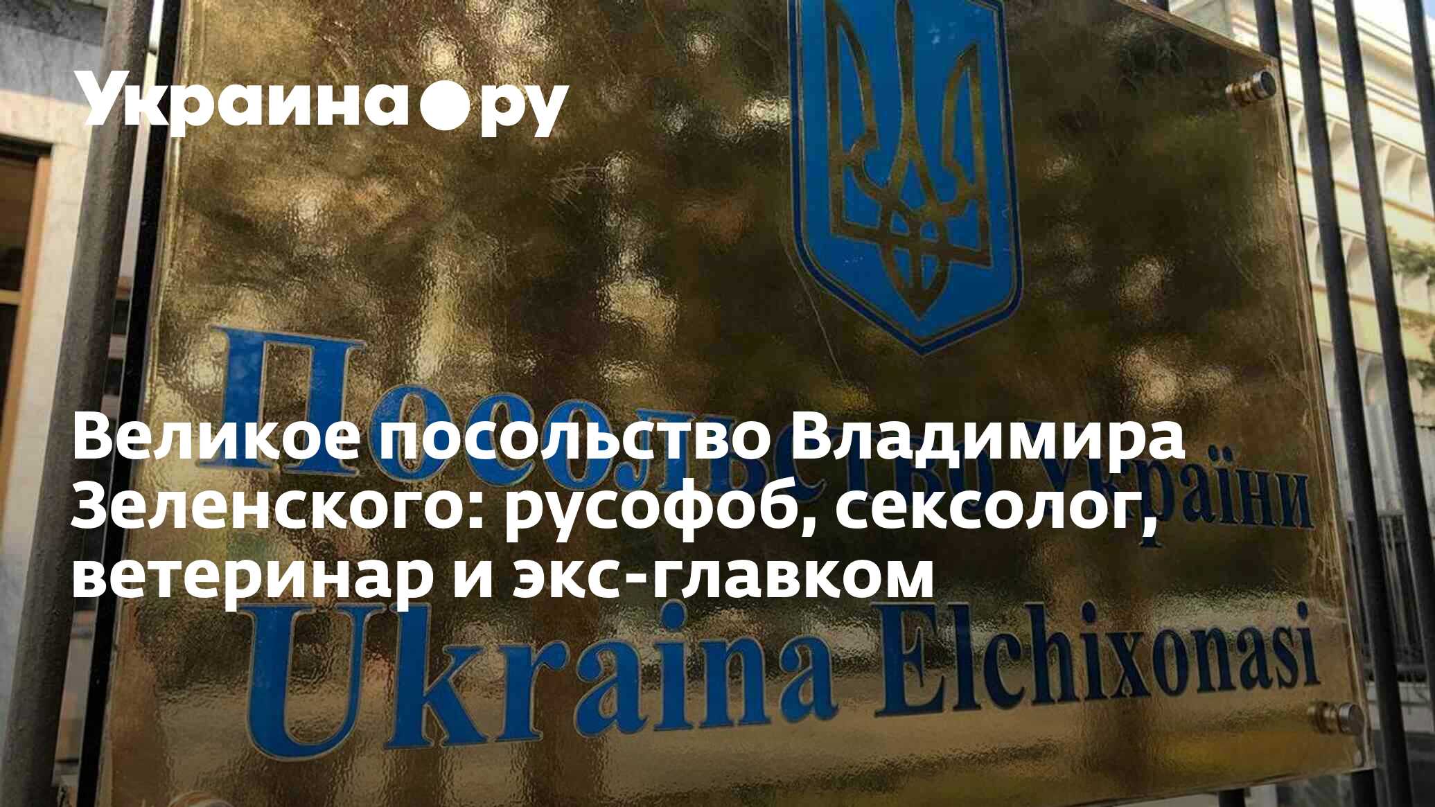 Великое посольство Владимира Зеленского: русофоб, сексолог, ветеринар и  экс-главком - 03.04.2024 Украина.ру