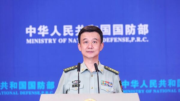 Senior Colonel Wu Qian, spokesperson for the Ministry of National Defense (MND) of the People's Republic of China (PRC), answers reporters' questions at a regular press conference on July 28, 2022.(Photo:mod.gov.cn)
