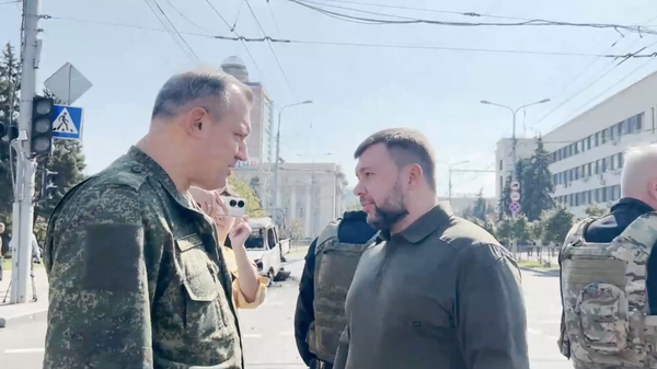 Пушилин в центре Донецка после обстрела ВСУ