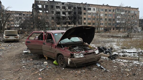 Бойцы ЧВК Вагнер в освобожденном Соледаре