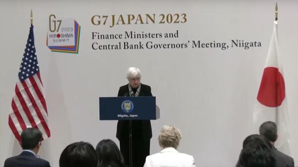 Janet Yellen speaks ahead of G7 finance ministers meeting Джанет Йеллен министр финансов США