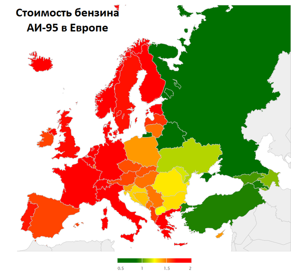 Цены на бензин в Европе