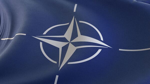 Флаг Организации Североатлантического договора (НАТО).