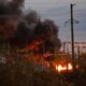 Пожар на электроподстанции Шебекино (Белгородская область) после обстрела со стороны ВСУ