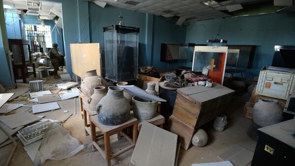 Один из залов  разрушенного и разграбленного национального музея Пальмиры