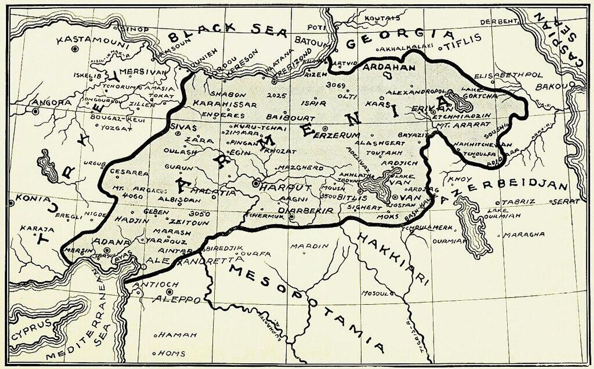 Великая Армения (фантастическая карта для Парижской конференции 1919 года) - РИА Новости, 1920, 20.09.2023
