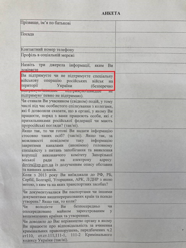 Анкета 2022 года