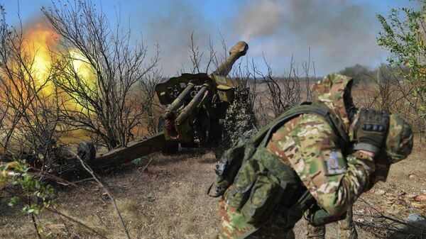 Боевая работа артиллеристов на Ореховском направлении