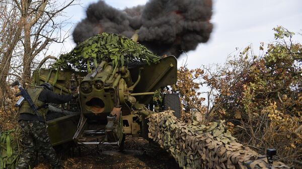 Работа артиллеристов на Запорожском направлении