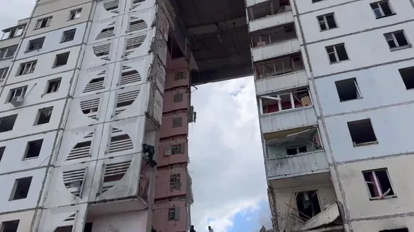 Белгород, обрушение дома в результате удара ВСУ