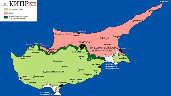 Политическая карта Кипра