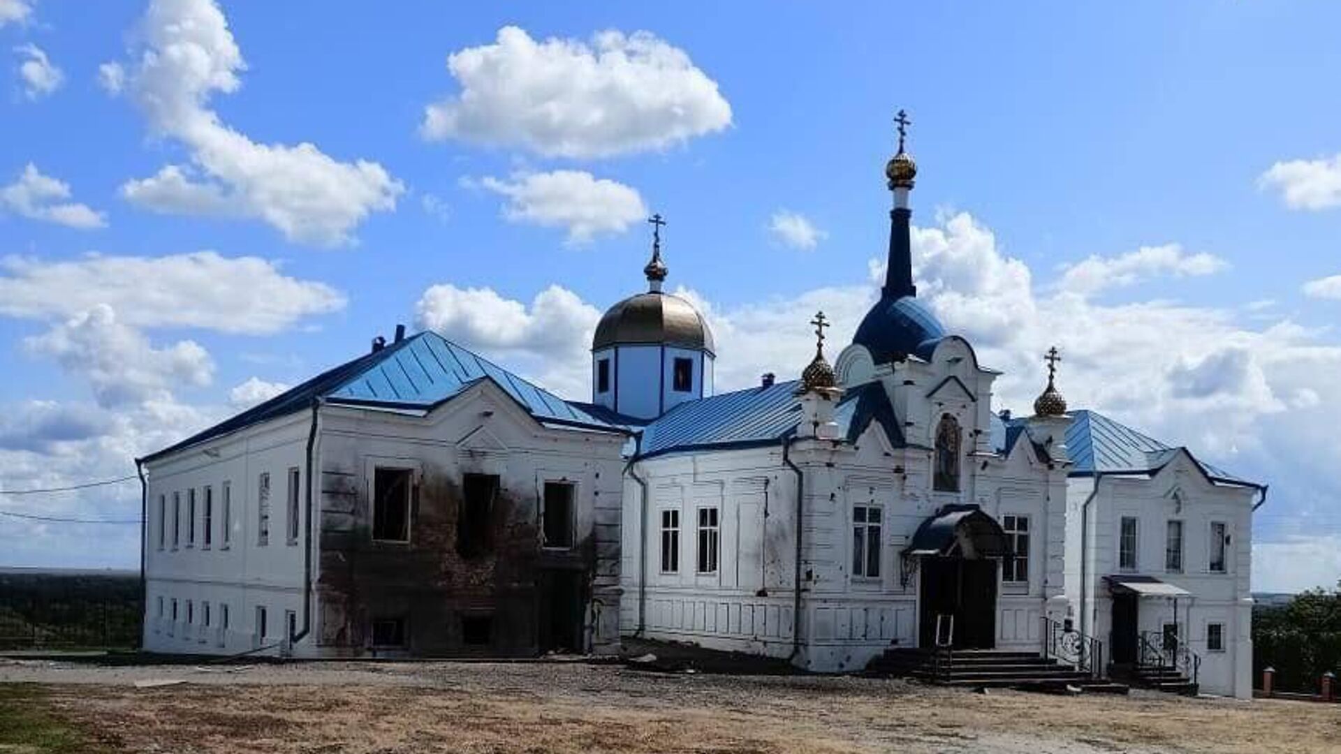 Горнальский монастырь после удара ВСУ - РИА Новости, 1920, 06.08.2024