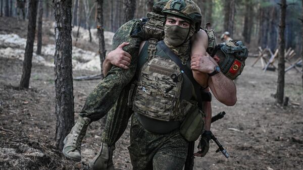 Занятия по тактической медицине военнослужащих ВДВ в зоне спецоперации