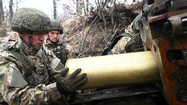 Боевая работа гаубицы Гиацинт Южной группировки войск