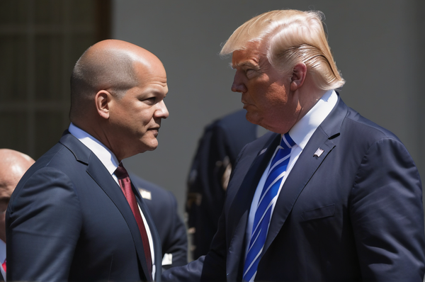 Олаф Шольц и Дональд Трамп