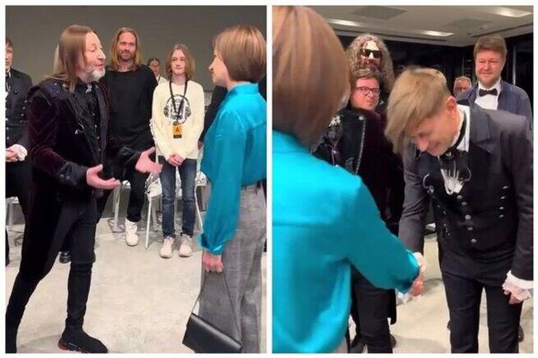 Би-2 и Вайкуле на встрече с Майей Санду в Молдавии. Кадр из видео