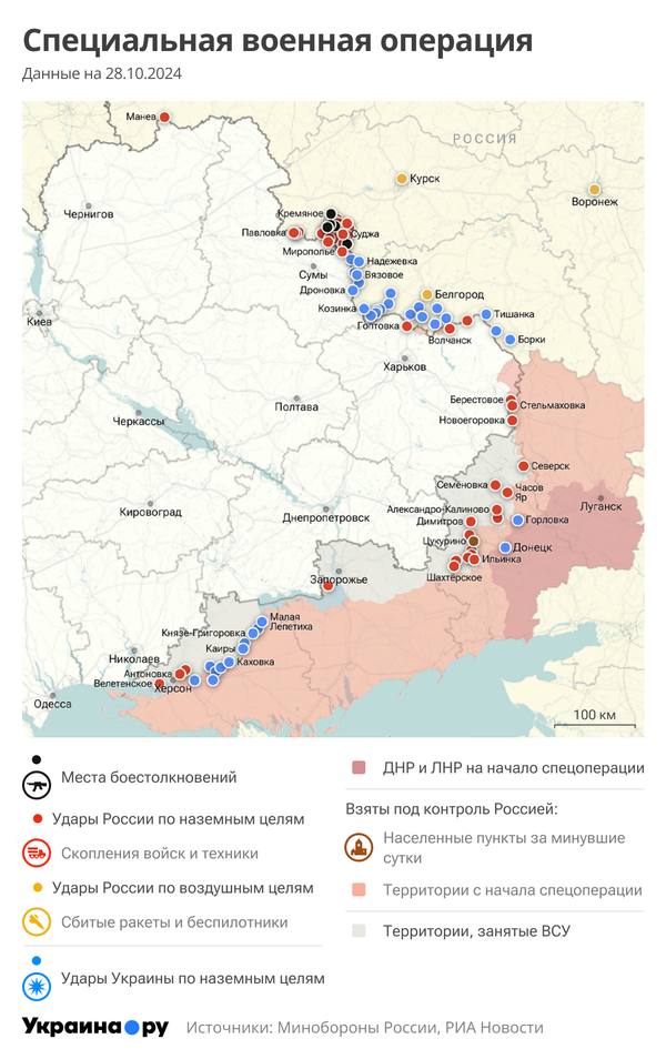 Карта СВО 28.10