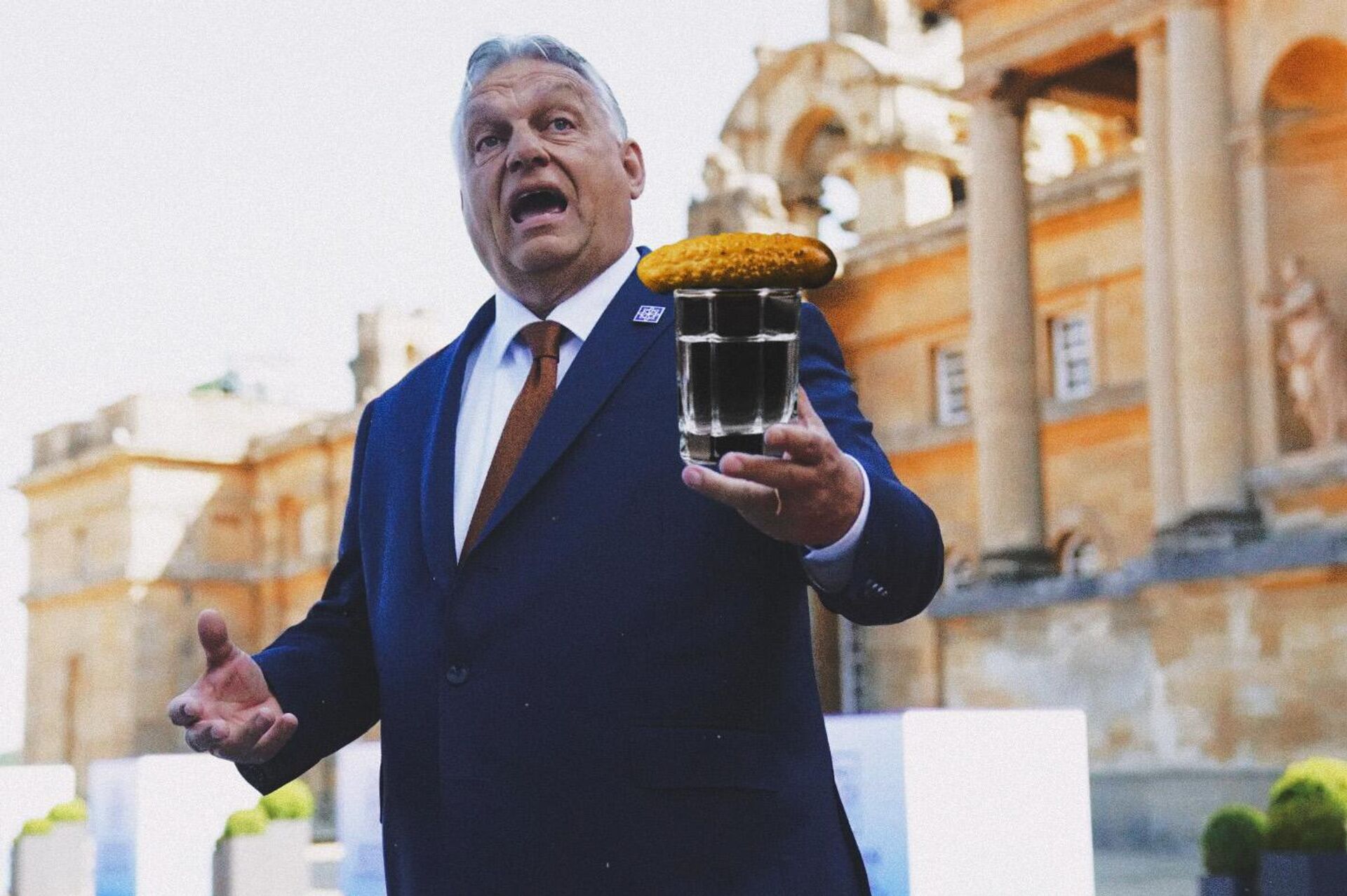 Коллаж: Орбан со стаканом водки  - РИА Новости, 1920, 02.03.2025