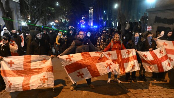 Акция протеста оппозиции в Тбилиси