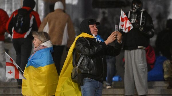 Акция протеста оппозиции в Тбилиси