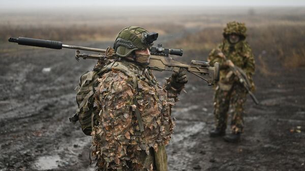 Снайперы соединения спецназначения группировки Центр на Красноармейском направлении