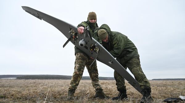 Работа расчета БПЛА Суперкам группировки войск Север на Курском направлении СВО