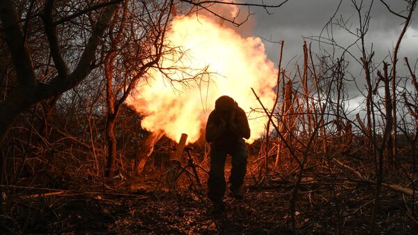 Боевая работа расчета 120мм миномёта 352 полка группировки войск Север в Курской области