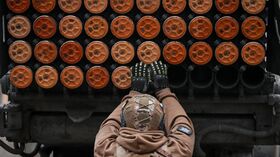 Боевая работа артрасчета РСЗО Град на Курском направлении СВО