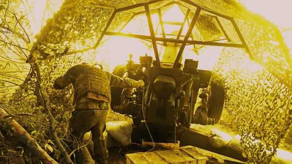 Боевая работа расчета гаубицы Д-30 группировки войск Центр на Красноармейском направлении СВО