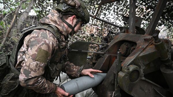Боевая работа расчета гаубицы Д-30 группировки войск Центр на Красноармейском направлении СВО