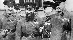 М. Тухачевский, Я. Гамарник, К. Ворошилов и А. Егоров