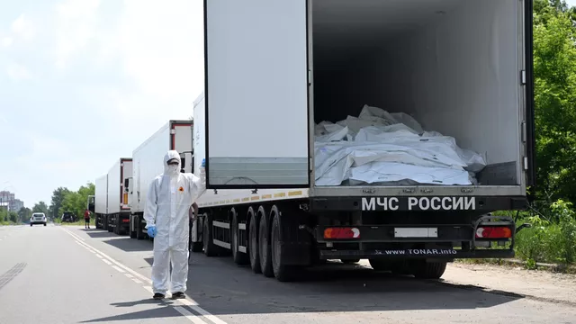 © РИА Новости . Кирилл Зыков / Рефрижераторы с телами военнослужащих ВСУ Задача 6 тысяч тел. Что придумал Зеленский для мистификации обмена телами погибших солдат