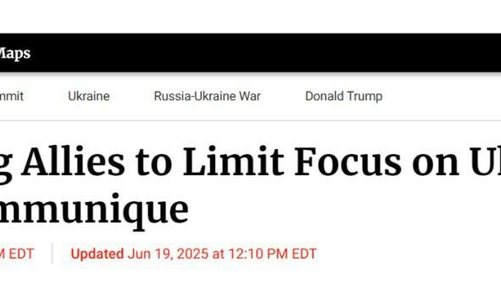 США настаивают на ограниченном упоминании Украины в финальном коммюнике саммита НАТО, который состоится на следующей неделе, — Newsweek - РИА Новости, 1920, 19.06.2025