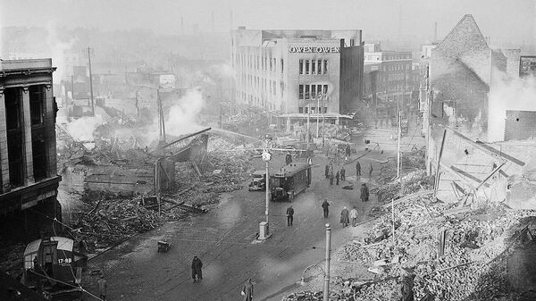 Центральная часть г. Ковентри после немецкой бомбардировки, 1940 год