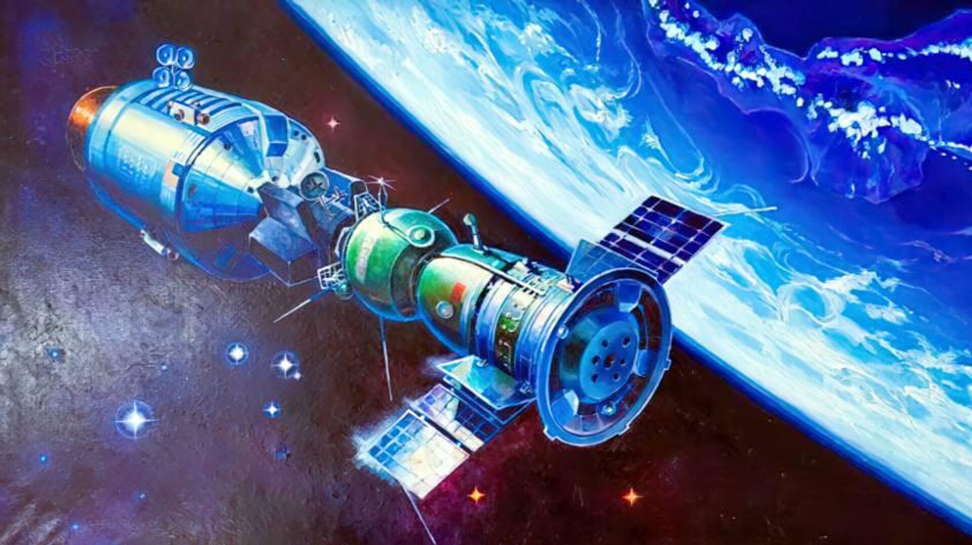 Картина А.А. Леонова Союз-Аполлон - РИА Новости, 1920, 15.07.2025