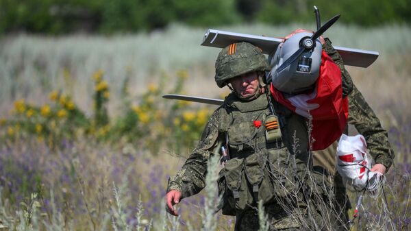 Боевая работа расчета БПЛА Орлан-10 группировки войск Центр