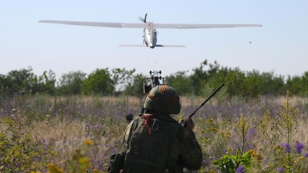 Боевая работа расчета БПЛА Орлан-10 группировки войск Центр