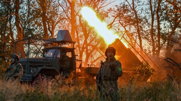 Боевая работа расчета РСЗО 9К55 Град-1 группировки войск Центр на Красноармейском направлении СВО в ДНР