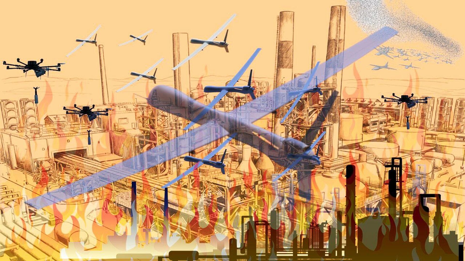 Атака дронов на НПЗ Атака дронов на НПЗ - РИА Новости, 1920, 06.11.2025